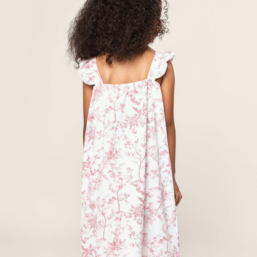 Girl's Twill Clara Nightgown in Pink Timeless Toile