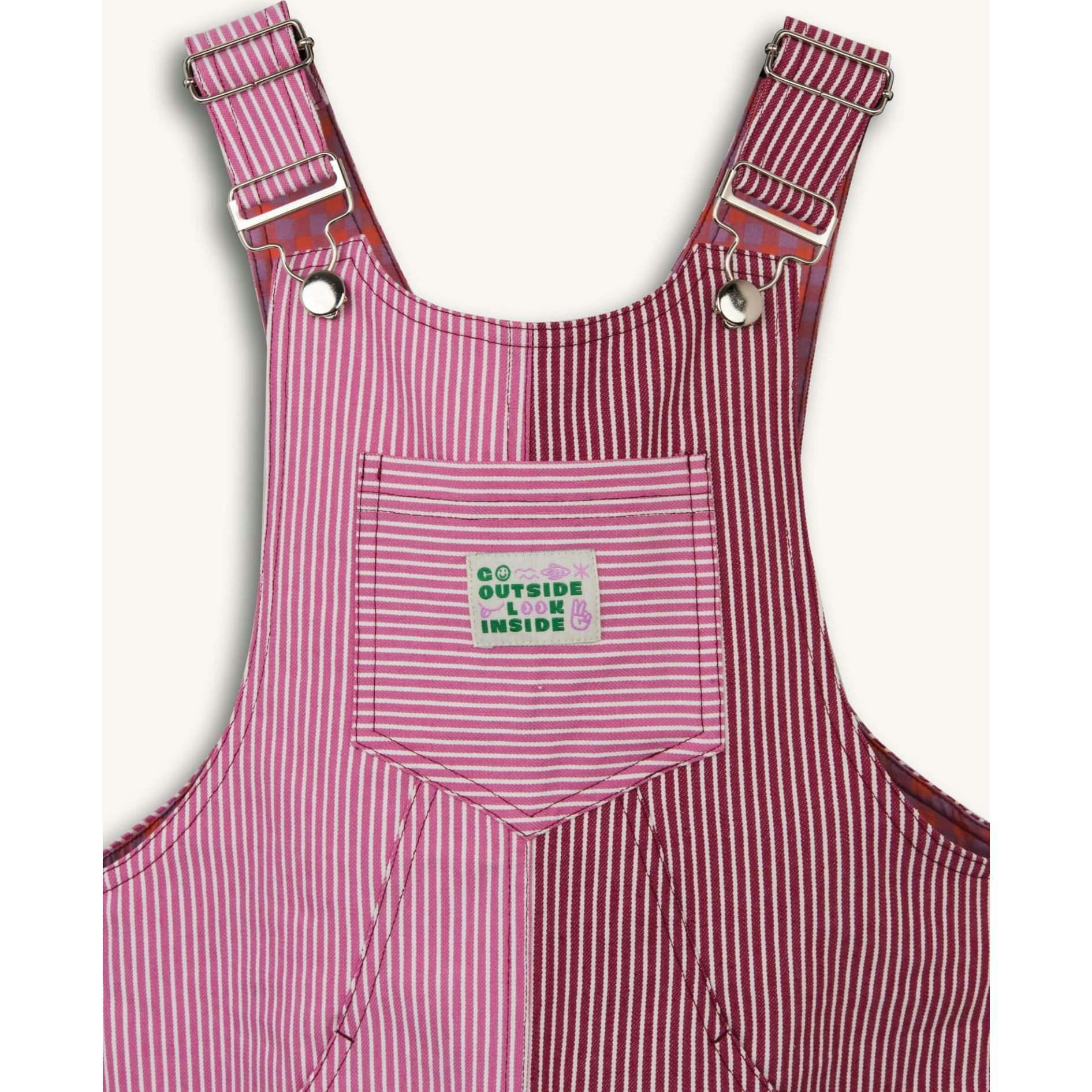 children's short dungaree - watermelon stripes