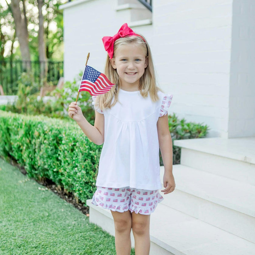 Ella Girls' Short Set American Flag