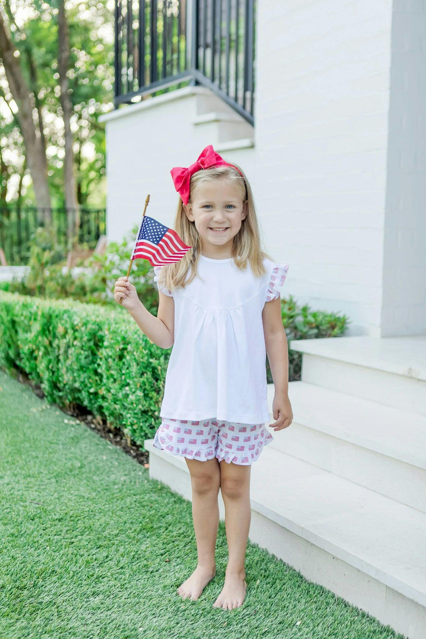 Ella Girls' Short Set American Flag