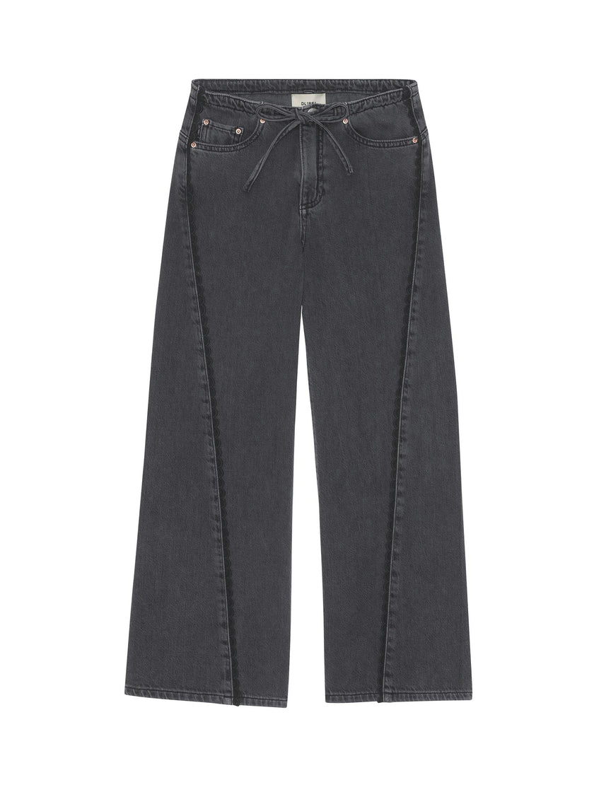 Frankie Low-Slung Wide Leg Jeans | Nightshade Lace
