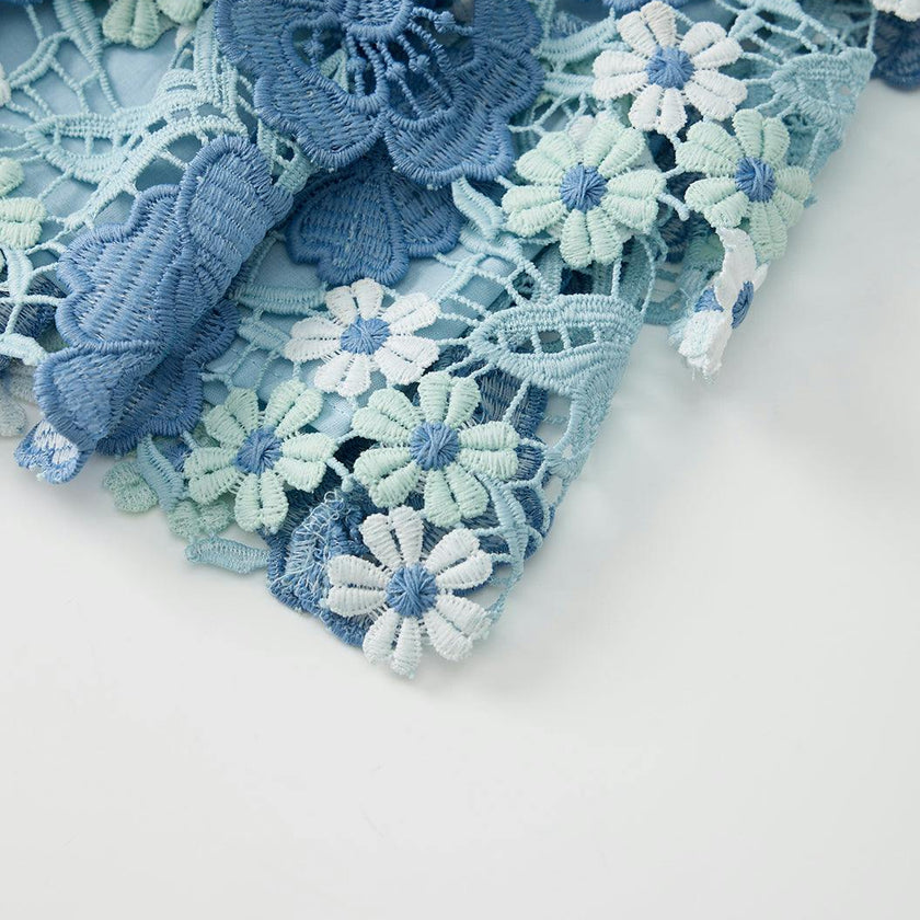 Jade Frill Embroidered Mini Skirt