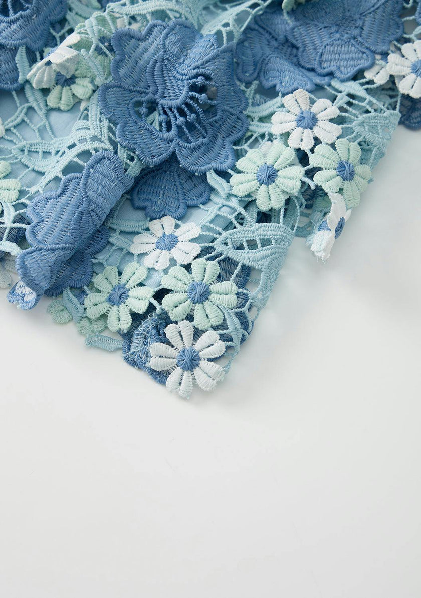 Jade Frill Embroidered Mini Skirt