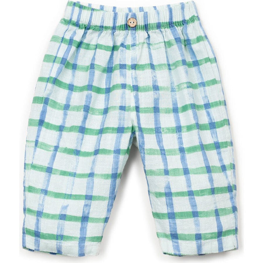 Window Pane Print Woven Pants