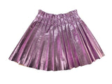 Foil Metallic Pleated Skirt