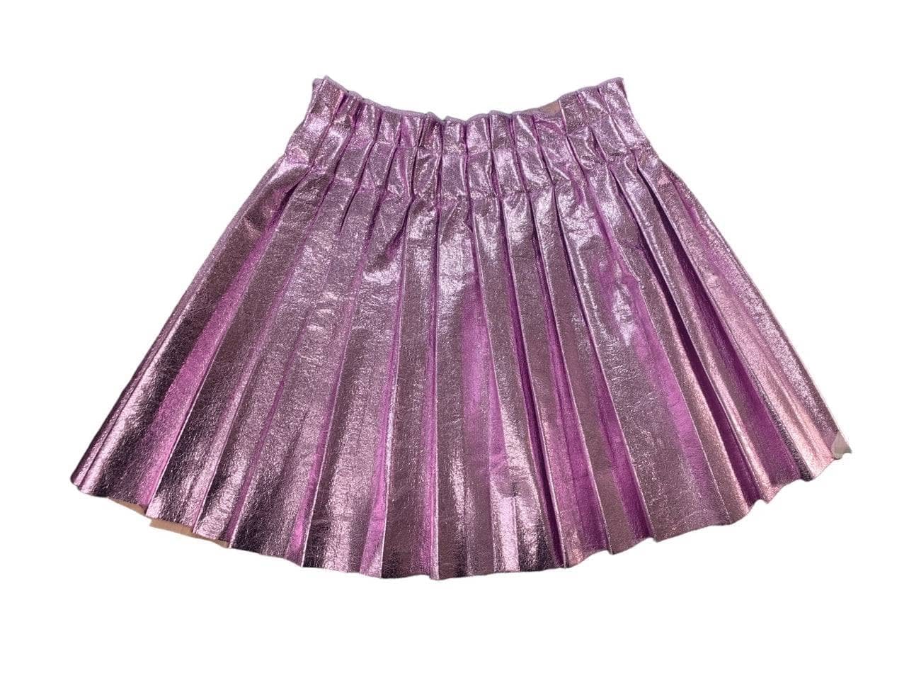 Foil Metallic Pleated Skirt