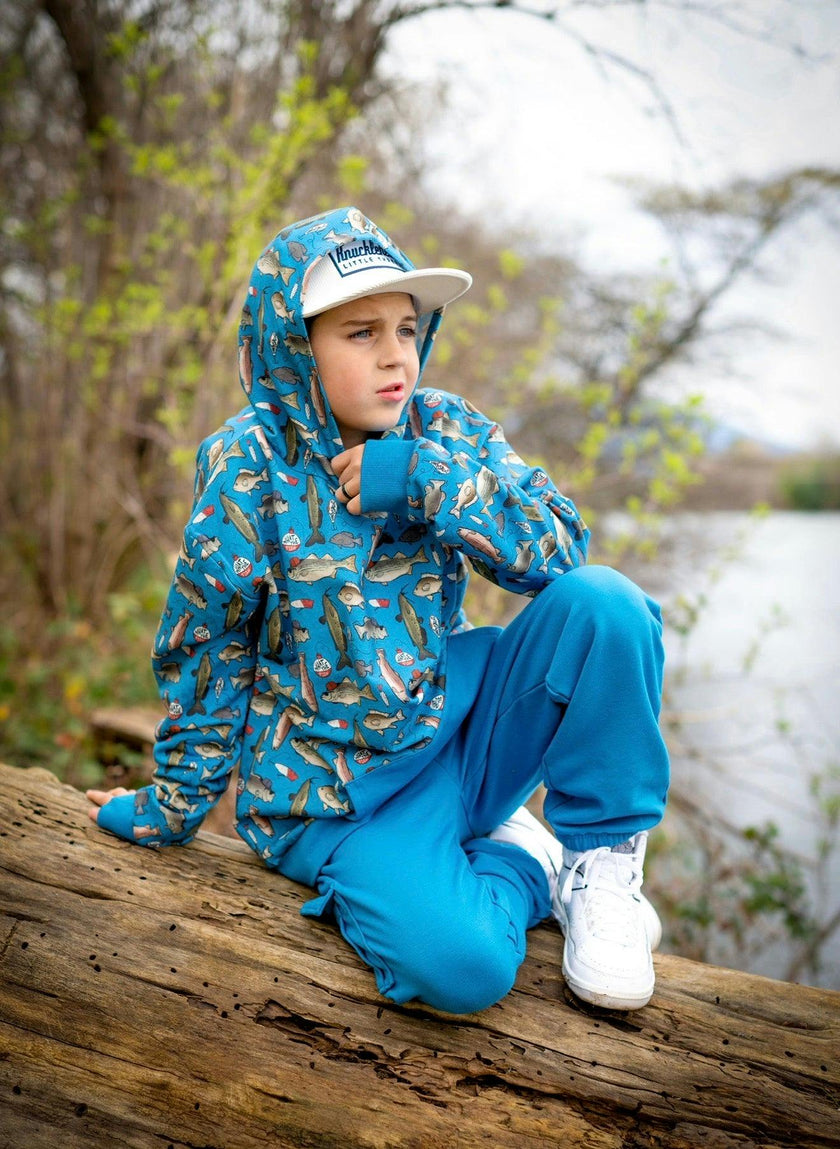 Wishin I Was Fishin' Blue Jogger Set