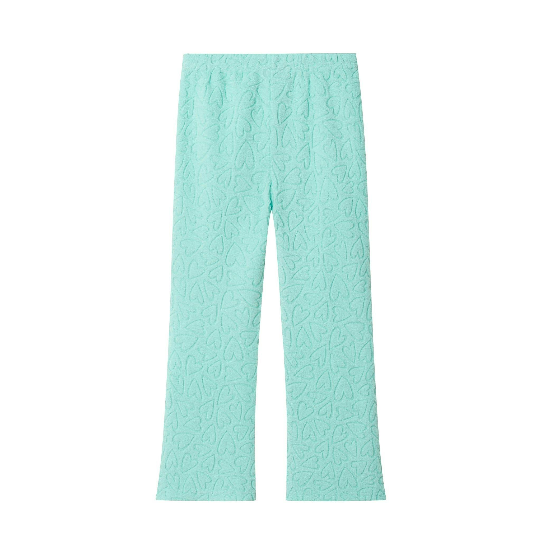 Plush Hoodie & Matching Pant Set | Embossed Hearts