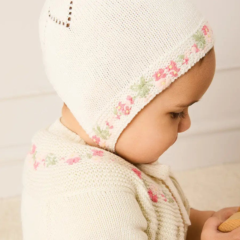 Wildflower Embroidered Bonnet