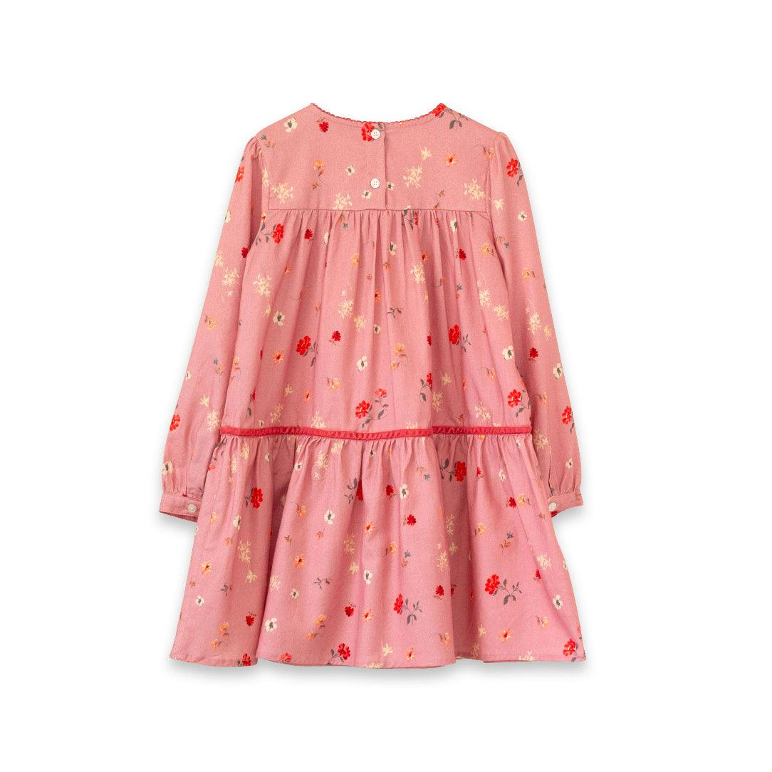 Piper Tiered Dress with Velvet Trim | Sunday Pink