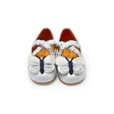 Mileni Ballerinas | Silver Blue Metallic Leather