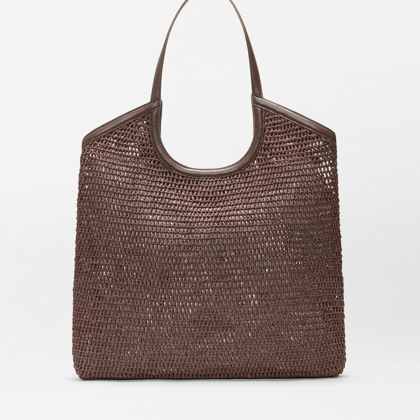 Brown Crochet Large Crochet Georgica Tote