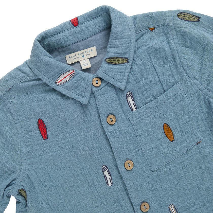 Baby Boys Jack Shirt - Surfboard Embroidery