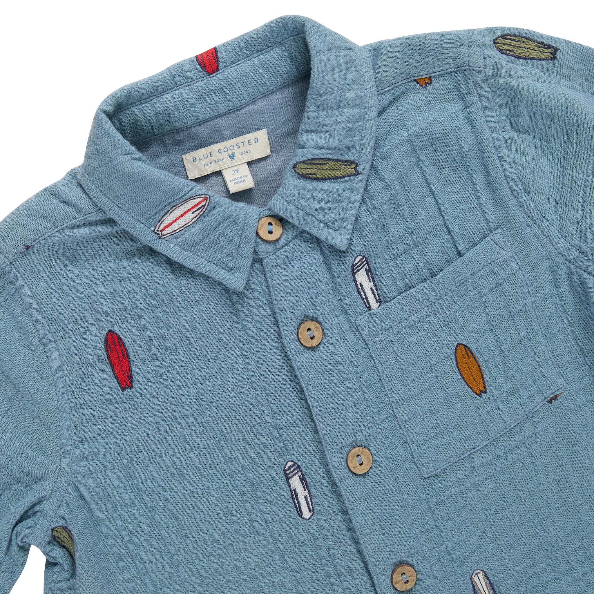 Boys Jack Shirt - Surfboard Embroidery