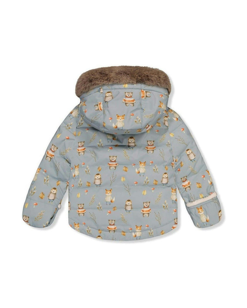 Baby Two Piece Snowsuit Blue Animal Print