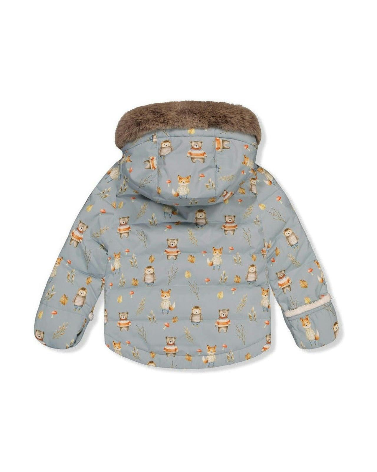 Baby Two Piece Snowsuit Blue Animal Print