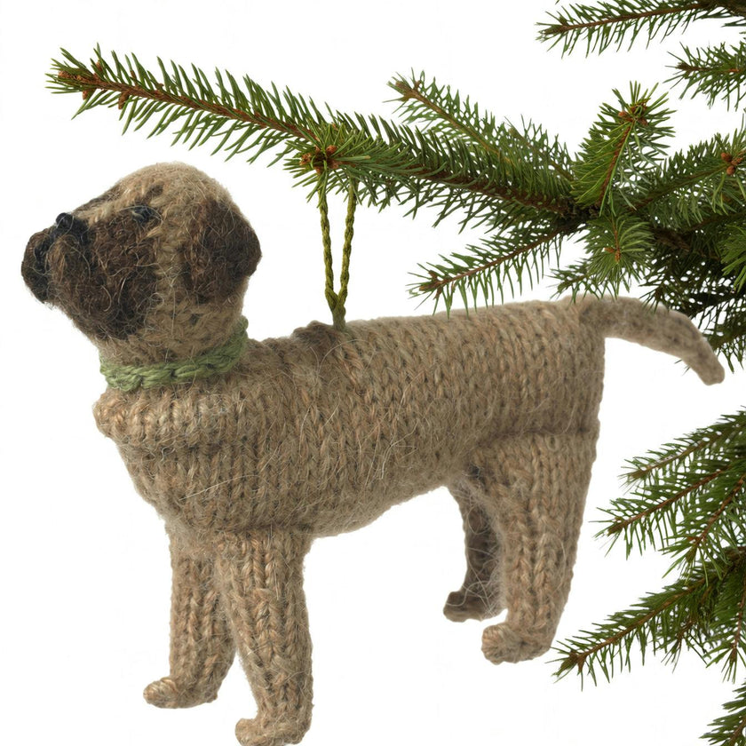Mastiff Dog Hand Knit Christmas Ornament