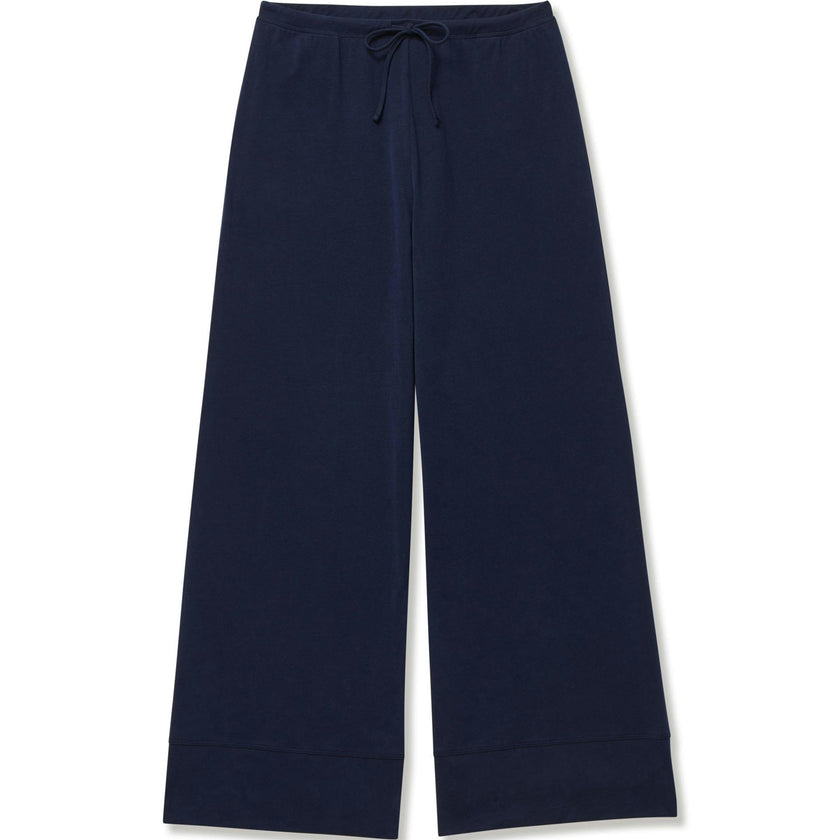 Women's Pima Wide-Leg Lounge Pant in Navy