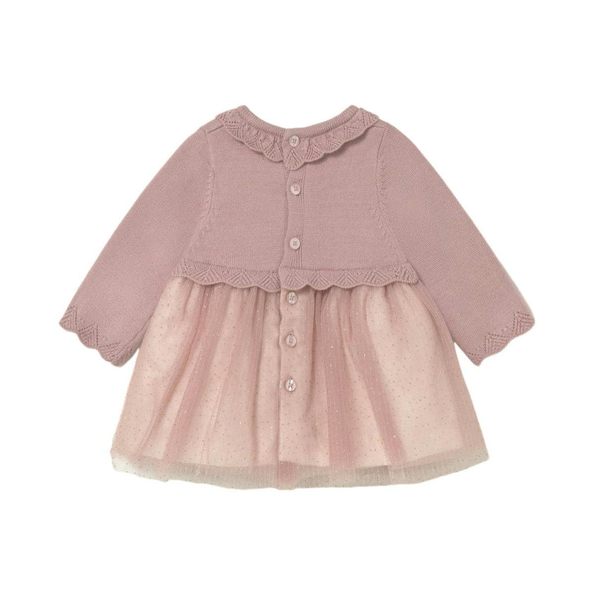Newborn Girl Tulle and Knit Dress