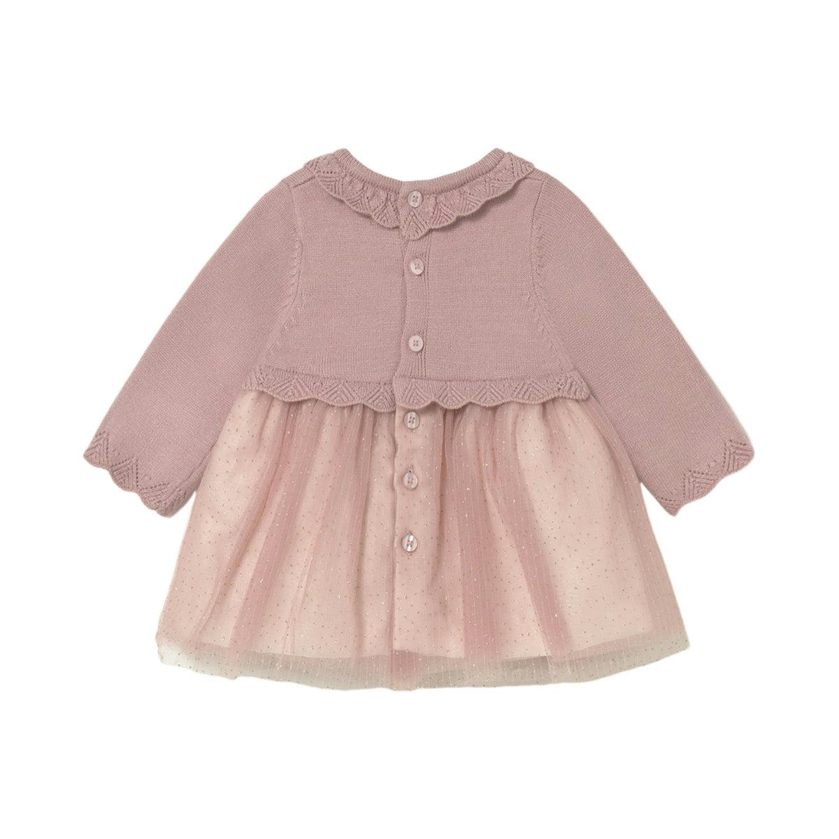 Newborn Girl Tulle and Knit Dress