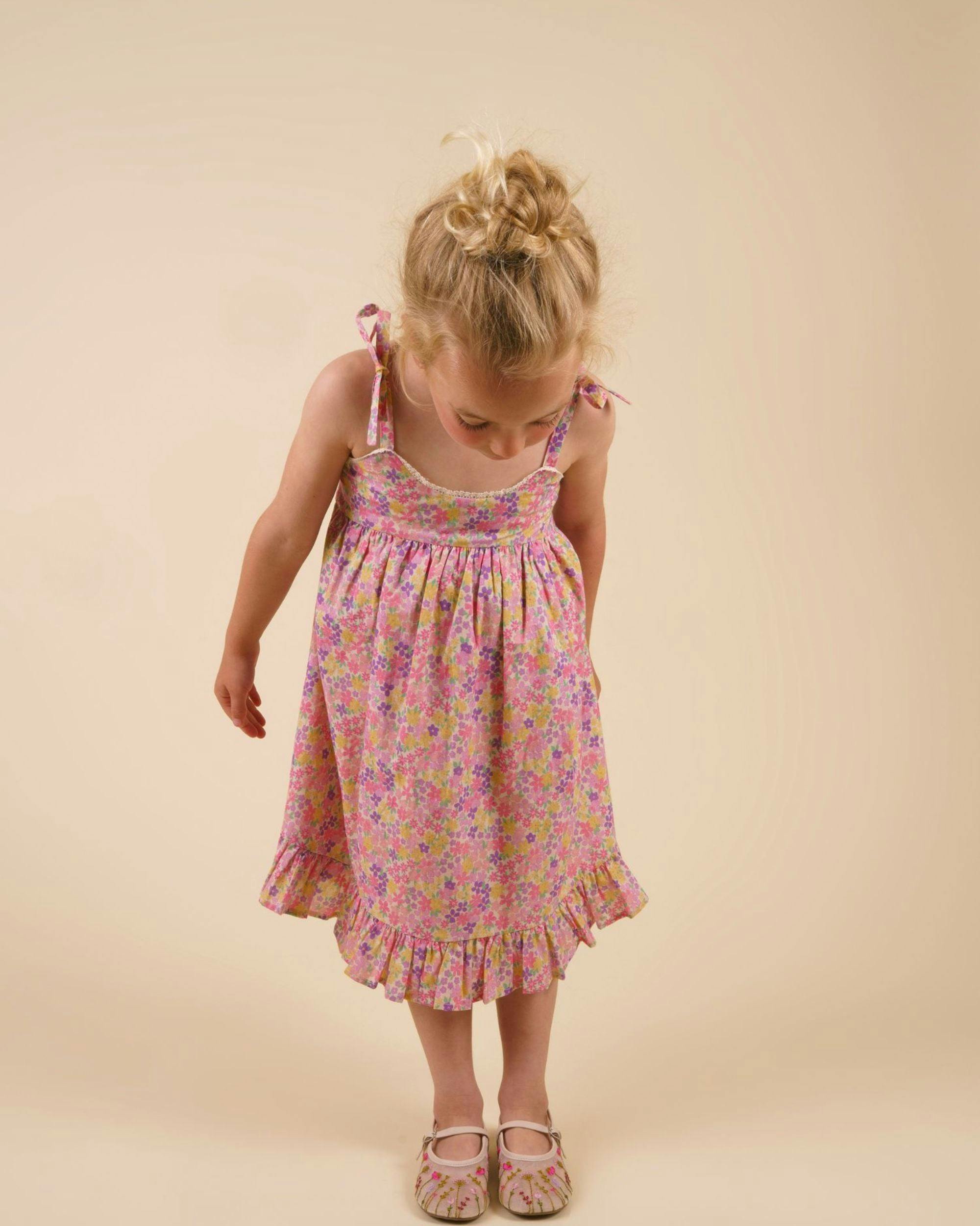 Alena Dress - Emma Floral Purple print