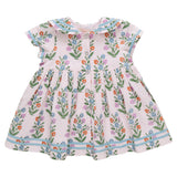 Girls Elowen Dress - Pink Dewdrop Block Print