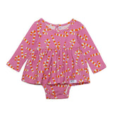Candy Canes Christmas Long Sleeve Bubble Romper