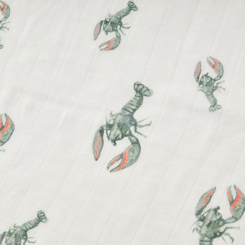 Mint Lobster Bamboo Two-Piece Burp Cloth Set