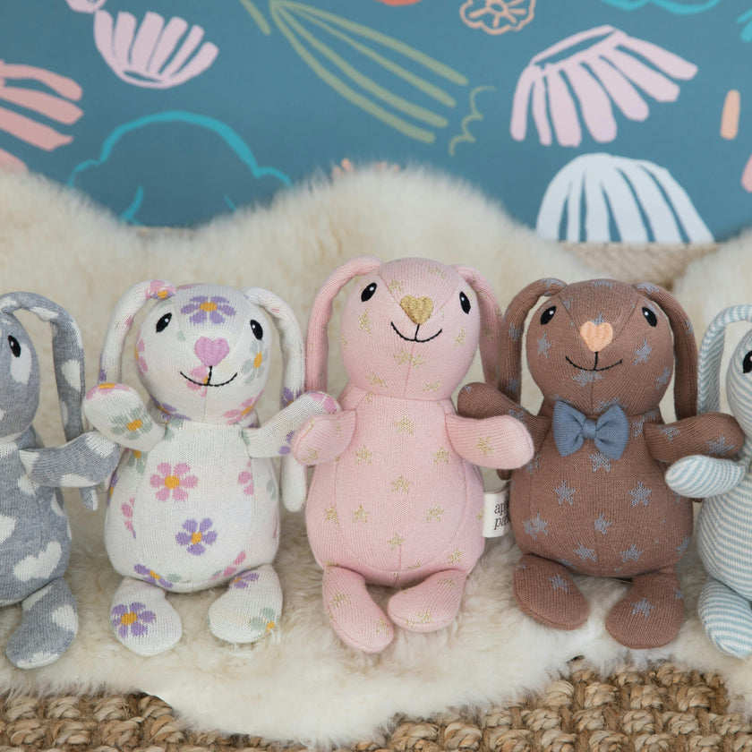 Knit Patterned Bunny Plush - Daisy