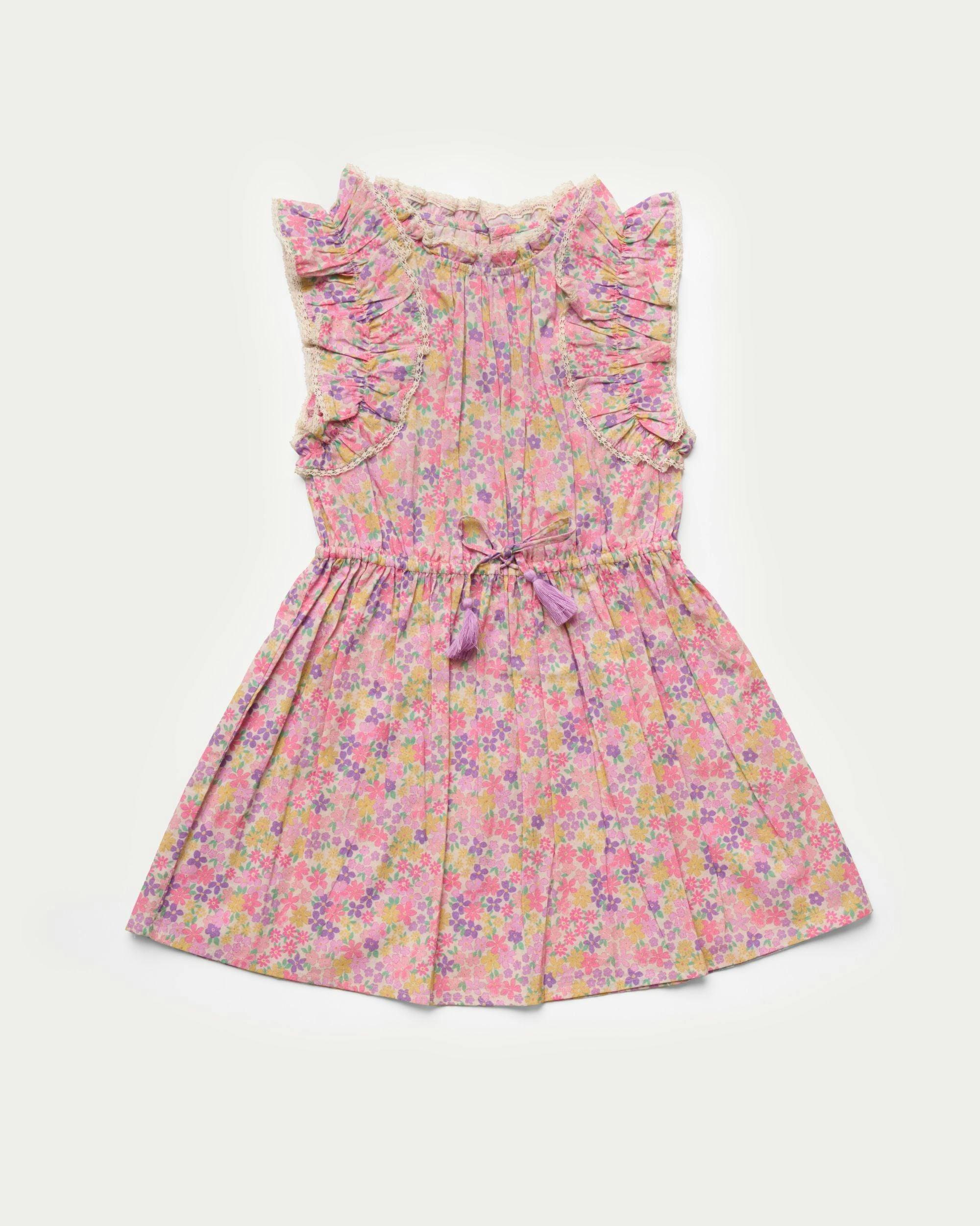Florence Dress - Emma Floral Purple print