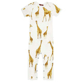 Orange Giraffe Bamboo Romper