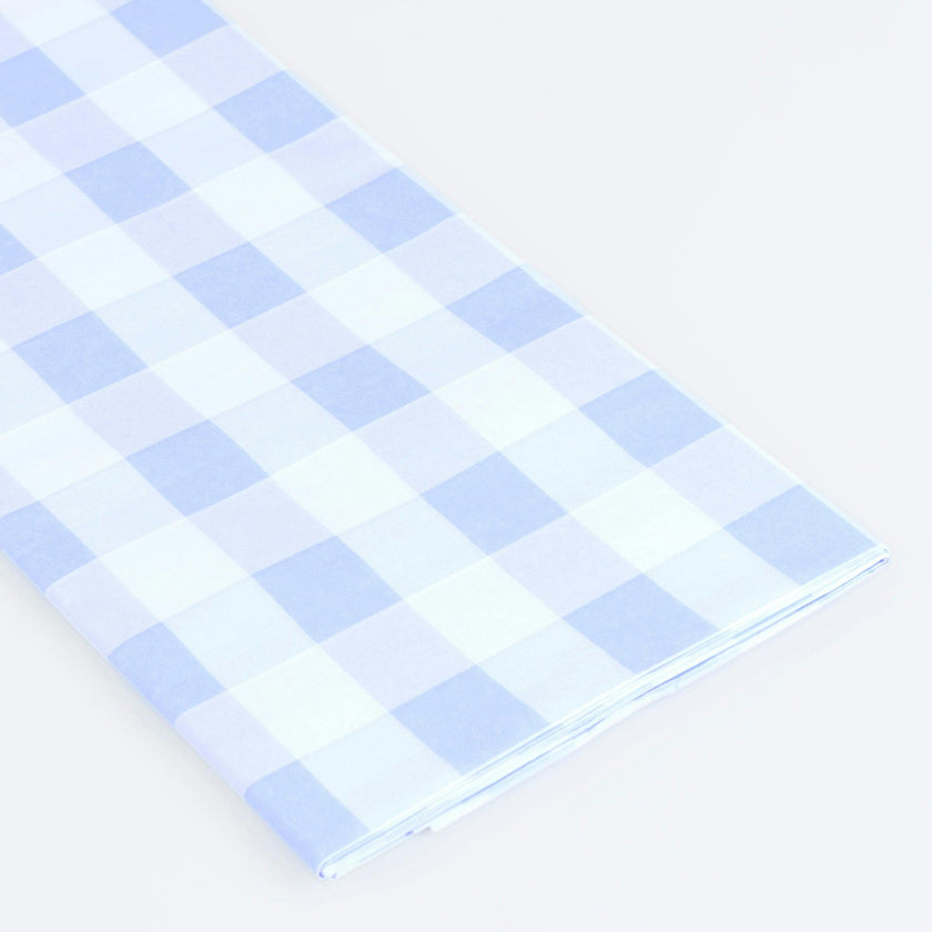 Blue Gingham Paper Tablecloth