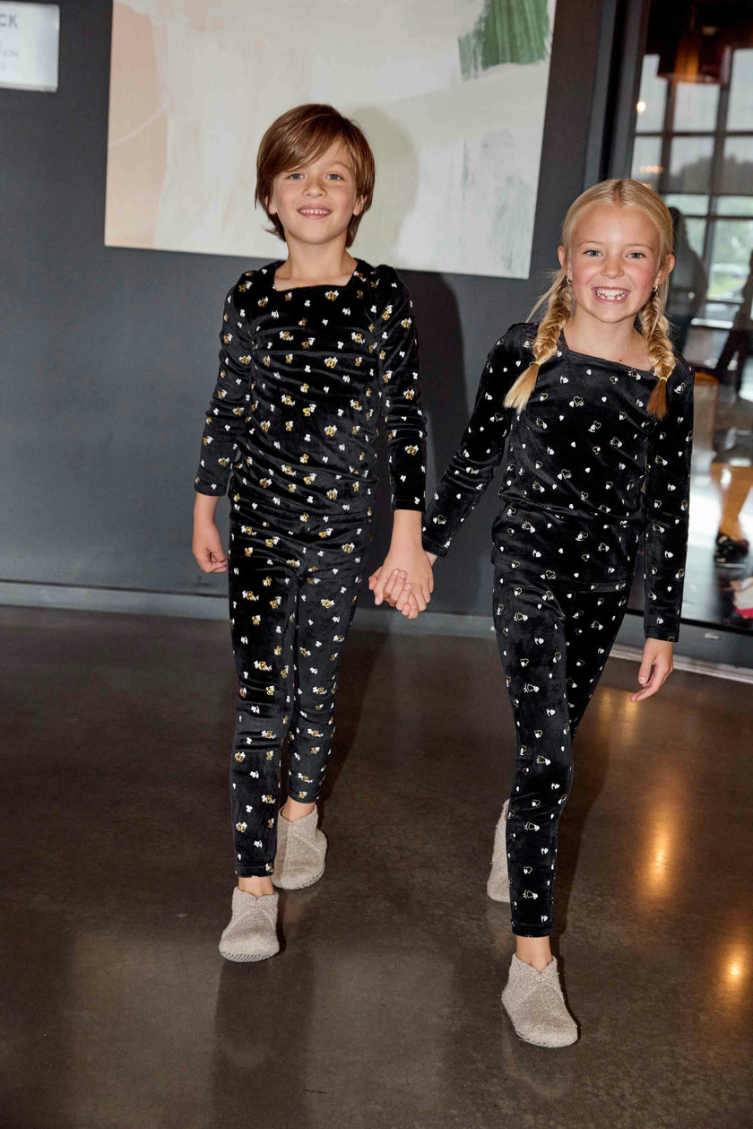 Velour Teddy Printed Loungewear Set