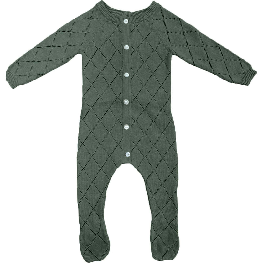 Diamond Pointelle Long Sleeve Footie
