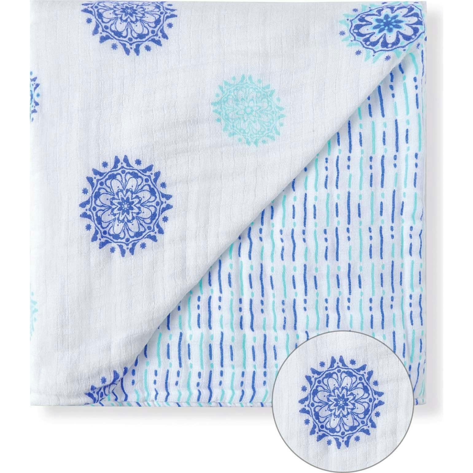 Organic Muslin Four-Layer Reversible Snug Blanket