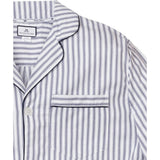 Men's Twill Pajama Set in Navy French Ticking