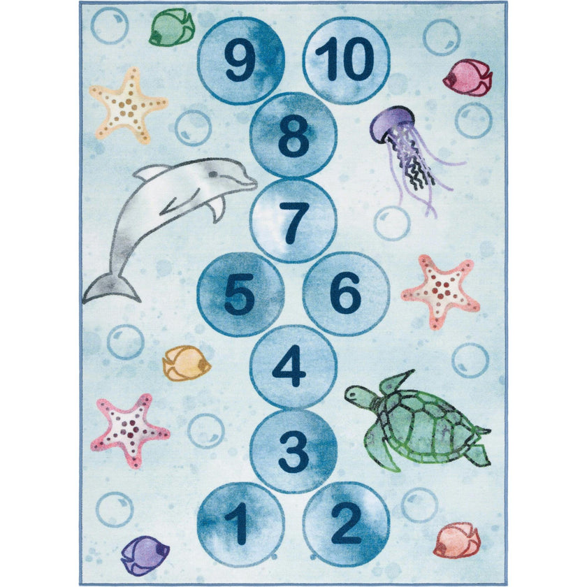 Kids Playhouse Ariel Rug, Blue