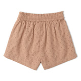 Organic Eyelet Flutter Top And Shorts Set - Clay Eyelet