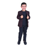 Red Bordeaux Peak Lapel Blazer