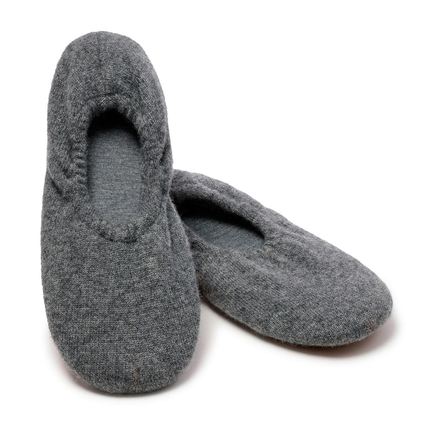 Women's Cashmere Slippers in Dark Grey