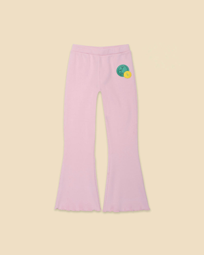 Ribbed Flares in Rhapsody Rose