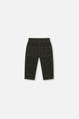 Baby Stretch Corduroy Pants with Cargo Pocket Dark Grey