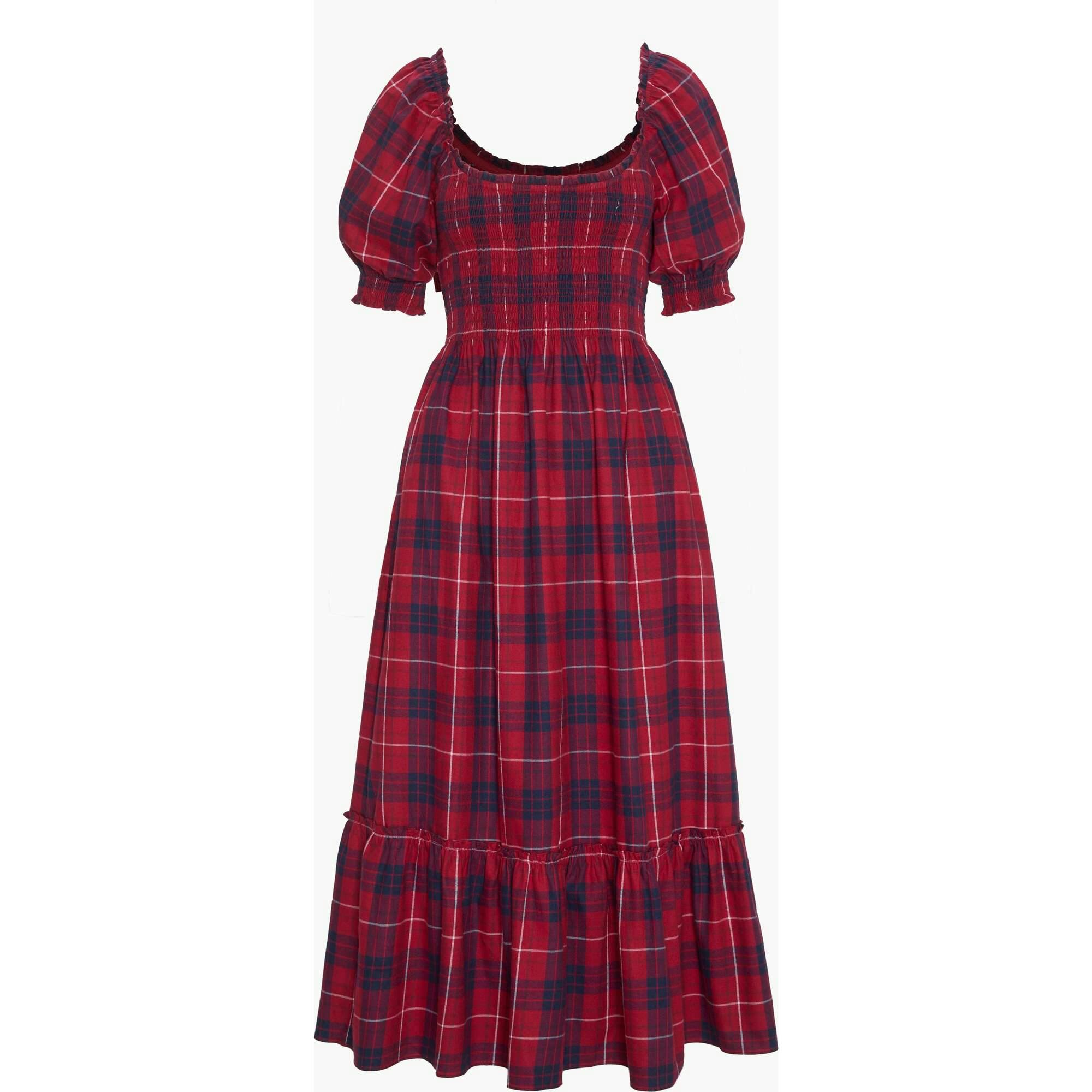 The Louisa Nap Dress - Cherry Tartan