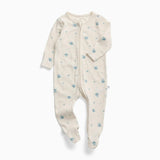 Space Ribbed Clever Zip Baby Pajamas
