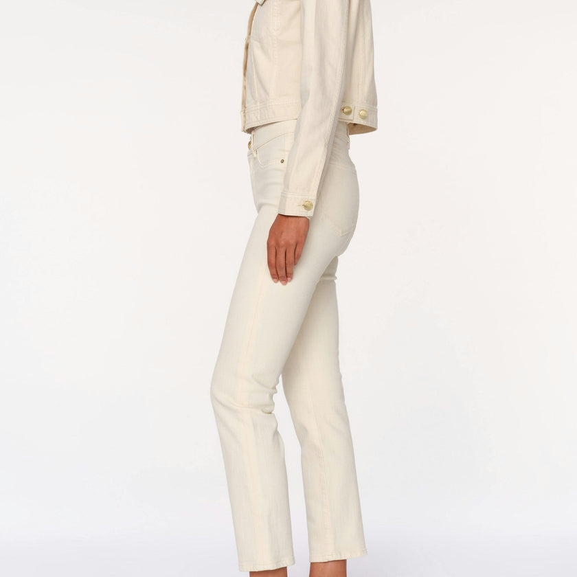 Mara Straight Mid Rise Instasculpt™ Ankle Jeans | Ecru