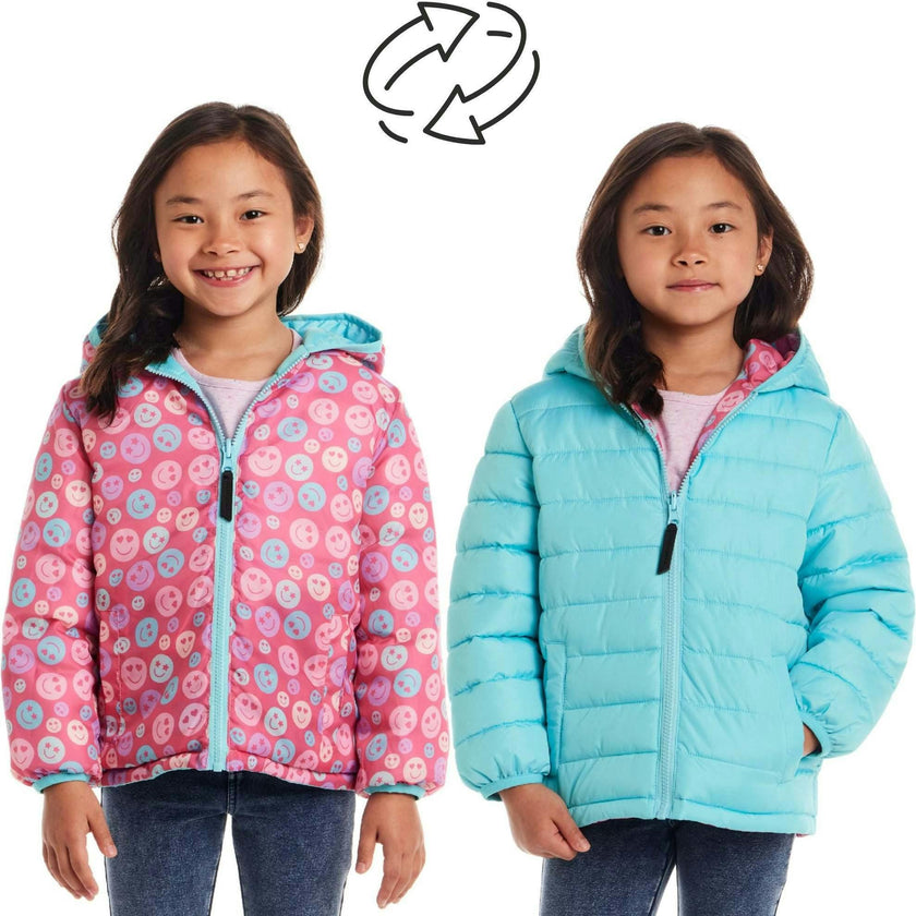 Kids Printed Reversible Puffer Jacket