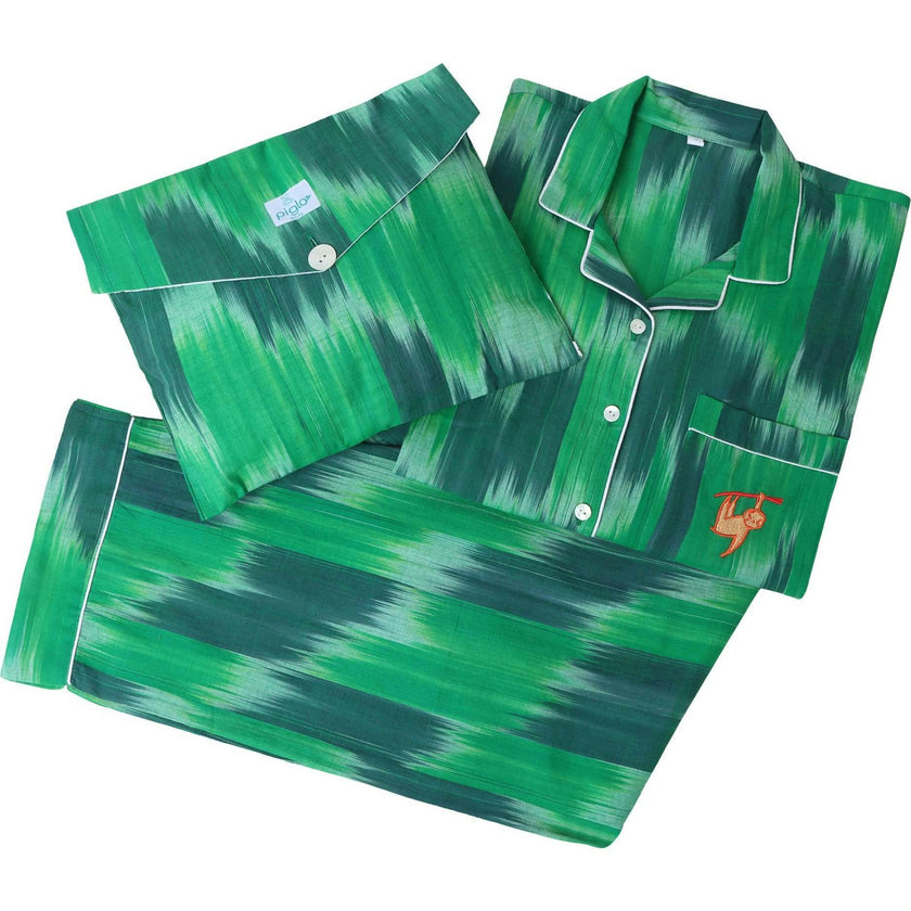 Green holiday pajama set - woman