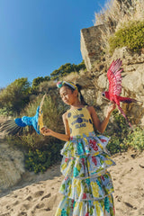 RUFFLES UVAS SKIRT LIGHT BLUE