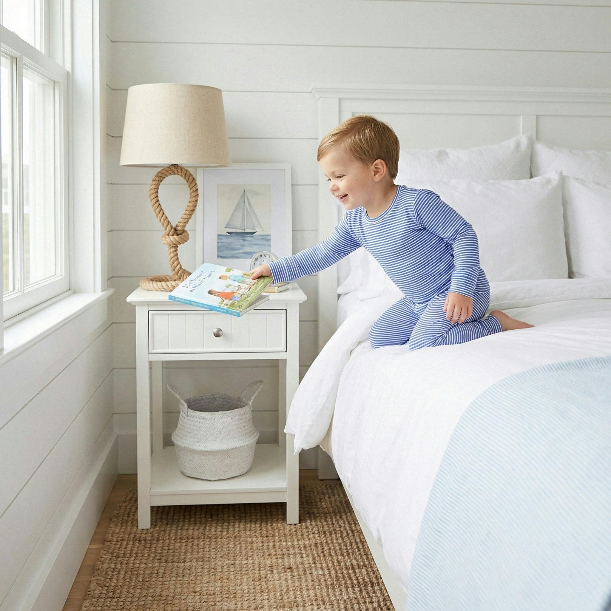 Cobalt Stripe Bamboo Toddler Pajama Set