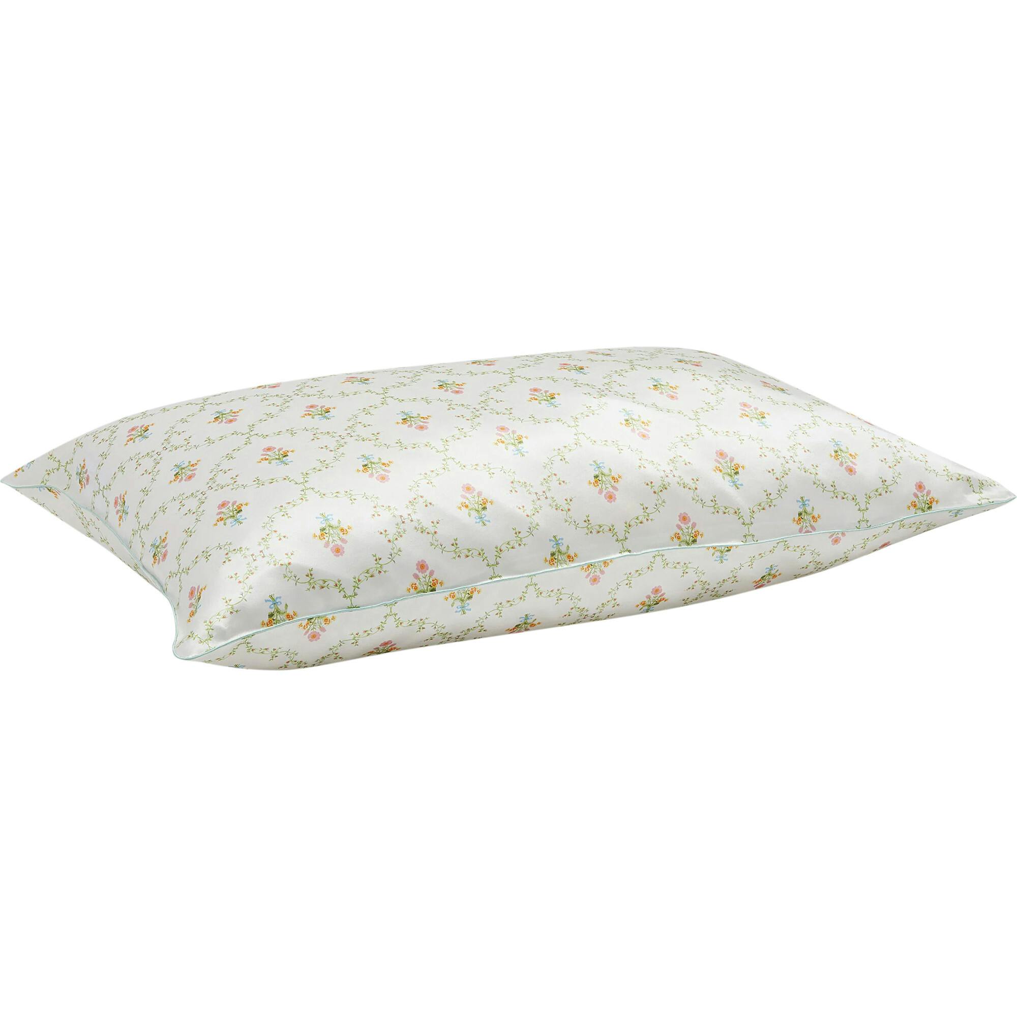The Sisi Silk Pillowcase - Pastel Trellis